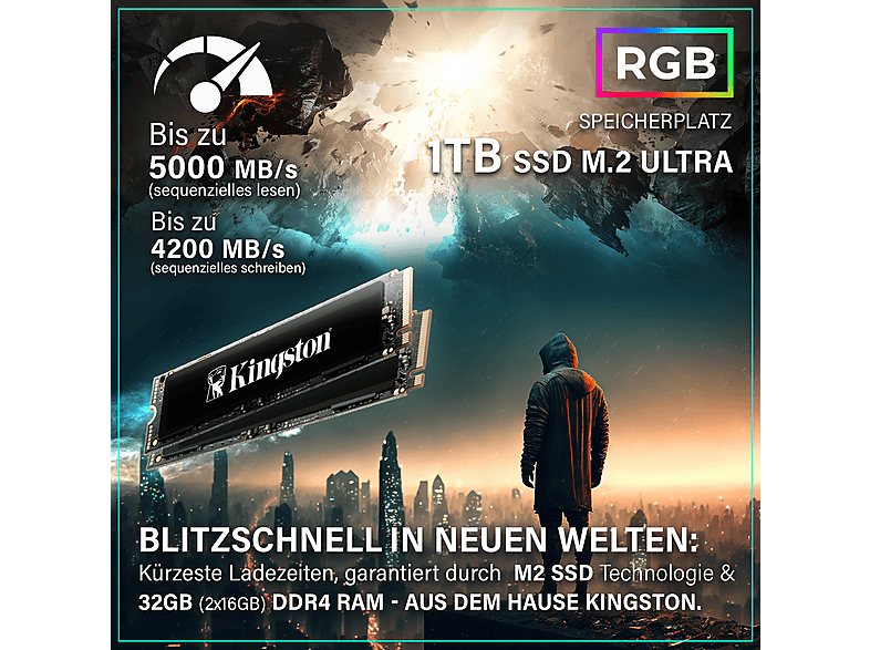 GREED MK2 Pro AMD - 32GB RAM, Gaming PC mit AMD Ryzen™ 7 Ryzen 7 5700X Prozessor, 32 GB RAM, 1 TB SSD, NVIDIA GeForce RTX™ 5070, Windows 11 Pro - Image 6