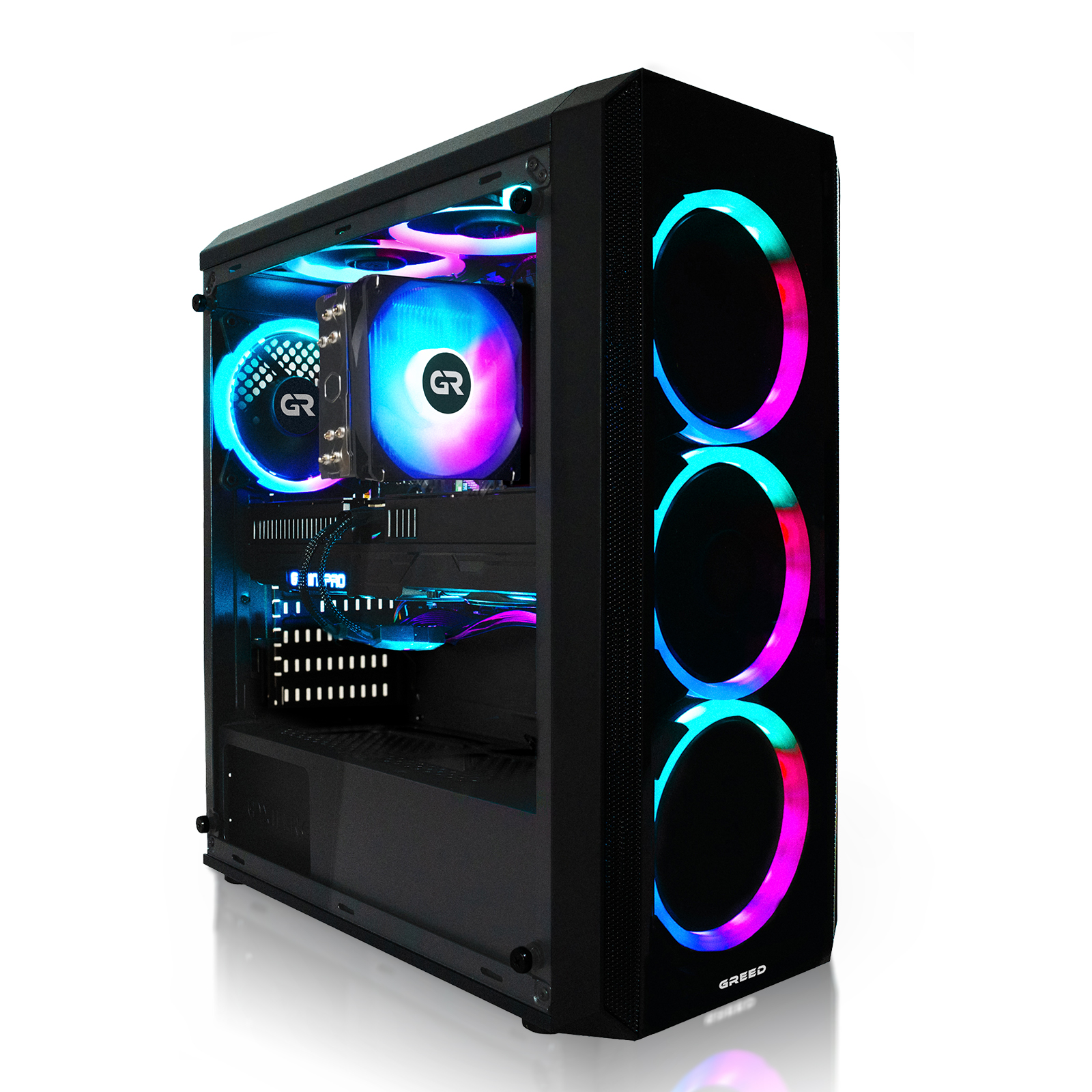 GREED MK2 Plus AMD - 4K, Gaming PC mit AMD Ryzen™ 7 7 5700X Prozessor, 32 GB RAM, 1 TB SSD, AMD Radeon™ RX 9060 XT, Windows 11 Pro