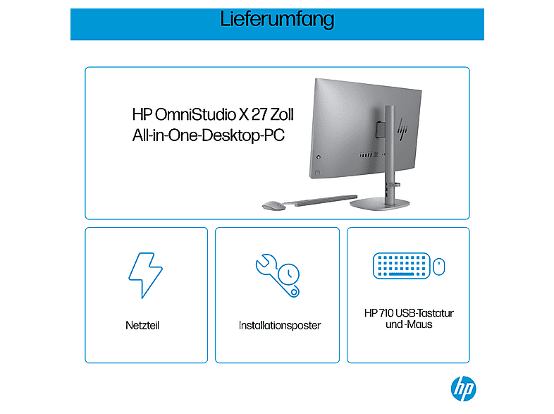 HP OmniStudio X 27-cs0770ng, All in One PC mit 27 Zoll Display, Intel® Core™ Ultra 7 Prozessor, 32 GB RAM, 1000 GB SSD, Silber - Image 5