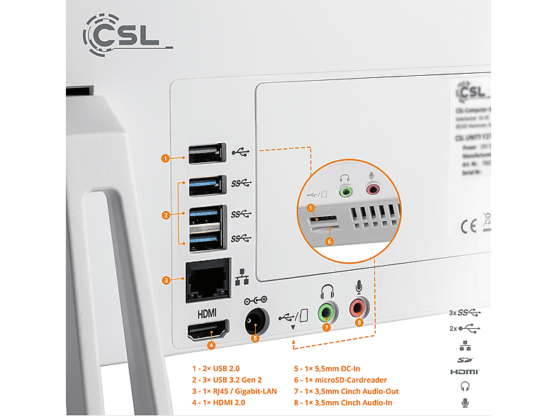 CSL Unity F27W-ALS, All-in-One-PC mit 27 Zoll Display, 16 GB RAM, 2000 GB SSD, Weiß - Image 4