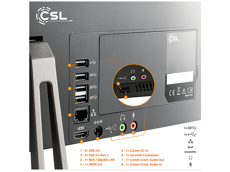 CSL Unity F27B-ALS, All-in-One-PC mit 27 Zoll Display, 16 GB RAM, 2000 GB SSD, Schwarz - Image 4