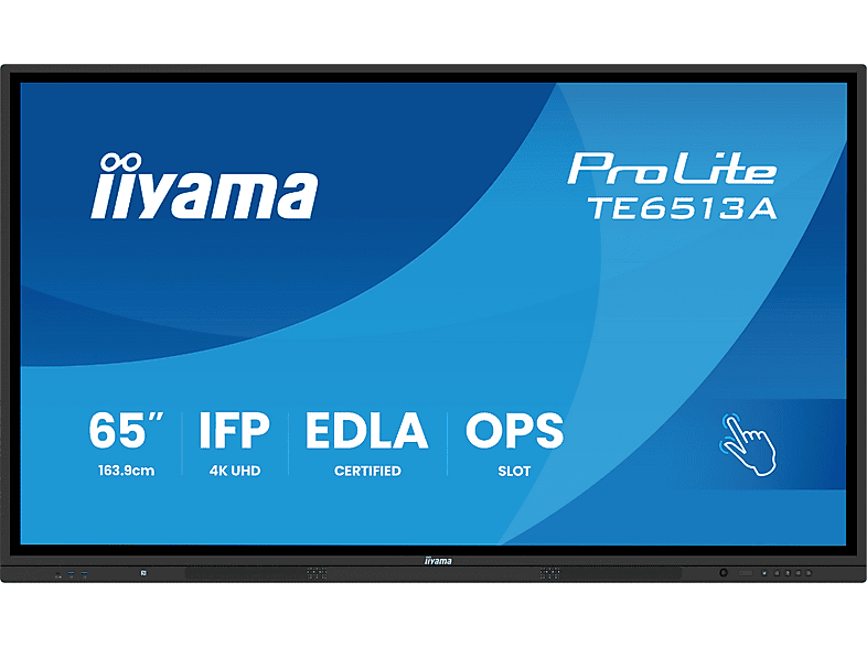 IIYAMA TE6513A-B1AG 65 IN UHD IR 40P T POINTS 4K UHD Monitor (Flat, 64,5 Zoll / 163,9 cm, UHD 4K)