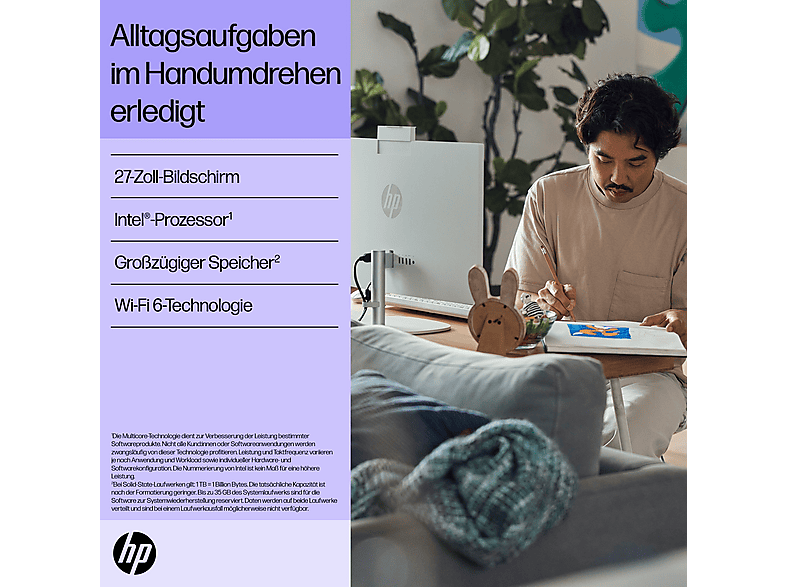 HP HP 27-cr0009ng All-in-One-PC 68,6 cm (27 Zoll), All in one PCs mit 27 Zoll Display, Intel® Core™ i5 Prozessor, 16 GB RAM, 512 GB SSD, schwarz - Image 4