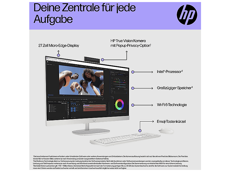 HP HP 27-cr0009ng All-in-One-PC 68,6 cm (27 Zoll), All in one PCs mit 27 Zoll Display, Intel® Core™ i5 Prozessor, 16 GB RAM, 512 GB SSD, schwarz - Image 5