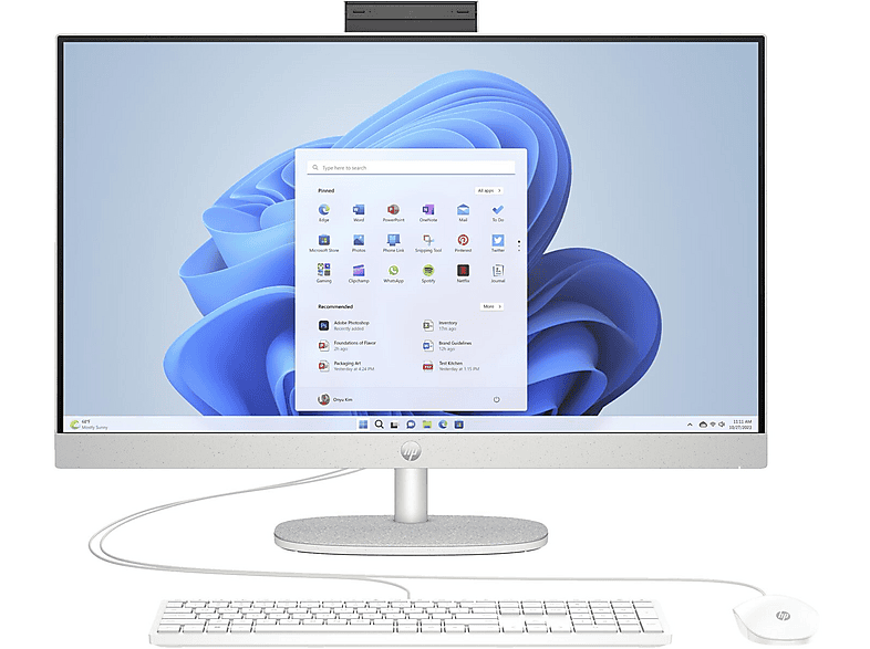 HP 27-CR0007NG R5-7520U 16GB 512GB 27IN FHD NO TOUCH, All-in-One PC mit 27 Zoll Display, AMD Ryzen™ 5 Prozessor, 16 GB RAM, 512 GB SSD SSD, Muschelweiß