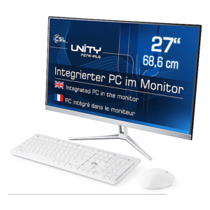 CSL Unity F27W-ALS, All-in-One-PC mit 27 Zoll Display, 32 GB RAM, 512 GB SSD, Weiß