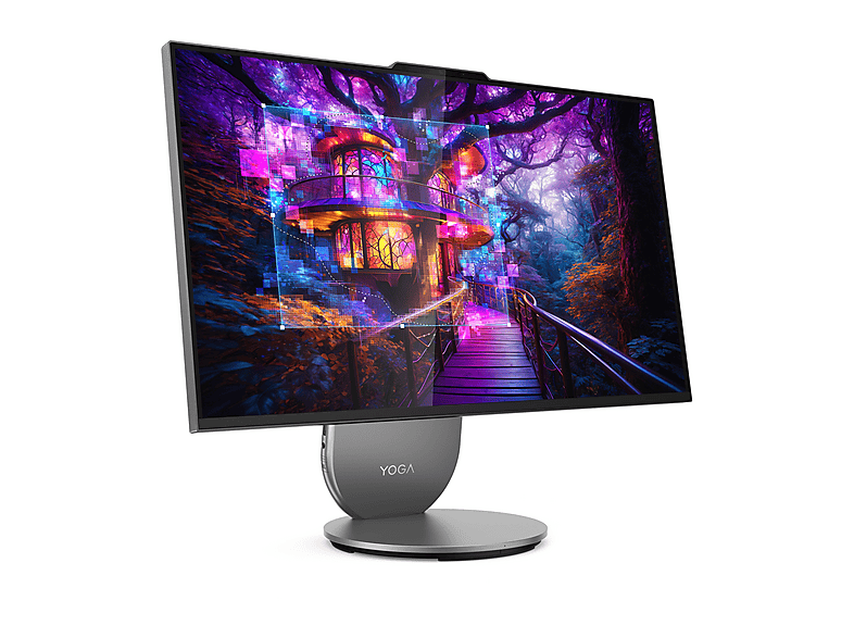 LENOVO Yoga AIO 27IAH10, All in One PC mit 27 Zoll Display, Intel® Core™ Ultra 7 Prozessor, 16 GB RAM, 1000 GB SSD, Grau