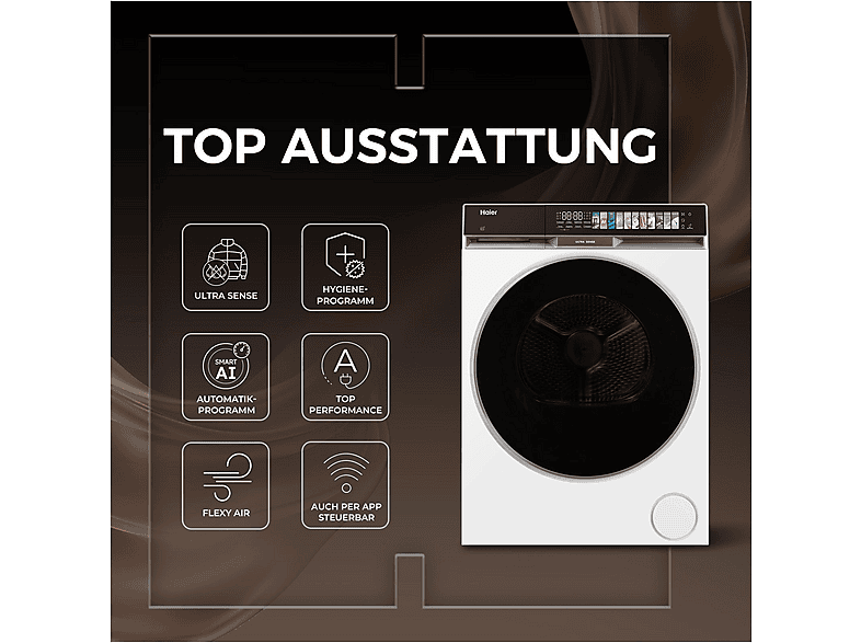 HAIER HD90-A687U1 Wärmepumpentrockner G9 (9 kg, Weiß) - Image 3