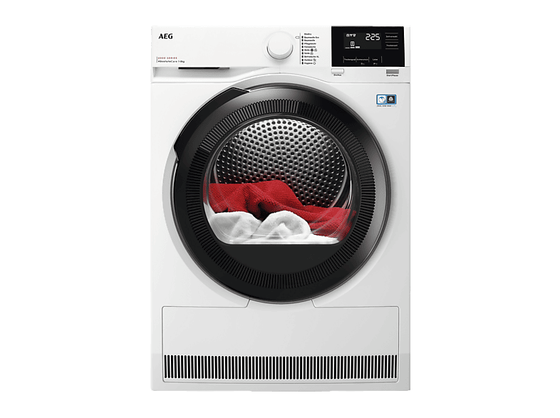AEG TR8T60685 Wärmepumpentrockner Serie 8000 AbsoluteCare® mit Trommelsteuerung (8 kg, Weiß / Schwarz / Weiß)