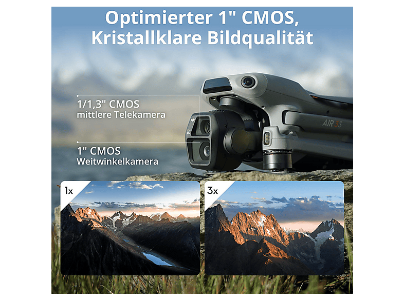 DJI Air 3S Fly More Combo (DJI RC 2) Mini-Kameradrohne, Grau - Image 2