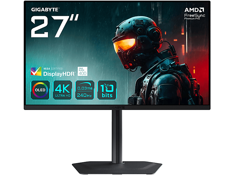 GIGABYTE MO27U2 OLED 4K UHD 27 Zoll UHD 4K Monitor (0,03 ms Reaktionszeit , 240 Hz nativ)