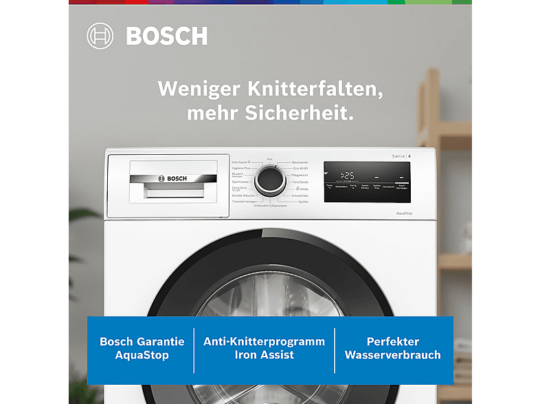 BOSCH WAN282ECO6 Serie 4 Waschmaschine (8,0 kg, 1351 U/Min., A) - Image 3