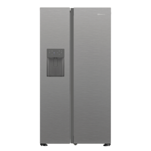 BAUKNECHT SBS IW E90 Pearl, Wasser- & Eiswürfelspender, Side by Side (578 l, E, 1790 mm hoch, Edelstahloptik)