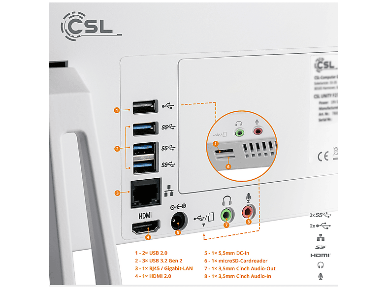 CSL Unity F27W-ALS, All-in-One-PC mit 27 Zoll Display, 16 GB RAM, 2000 GB SSD, Weiß - Image 4