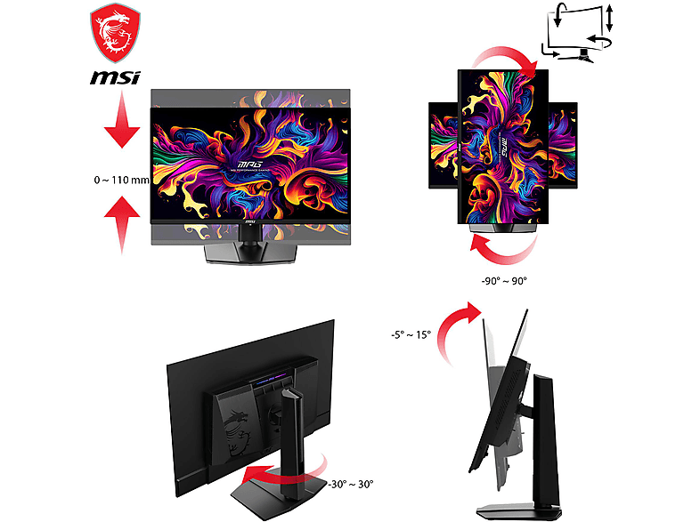 MSI MPG 321URXDE QD-OLED 31,5 Zoll OLED 4K Gaming Monitor 0,03 ms Reaktionszeit - Image 4