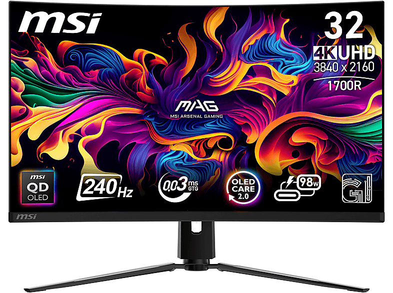 MSI MPG 321CURXDE QD-OLED 32 Zoll UHD 4K Gaming Monitor 0,03 ms Reaktionszeit 240 Hz