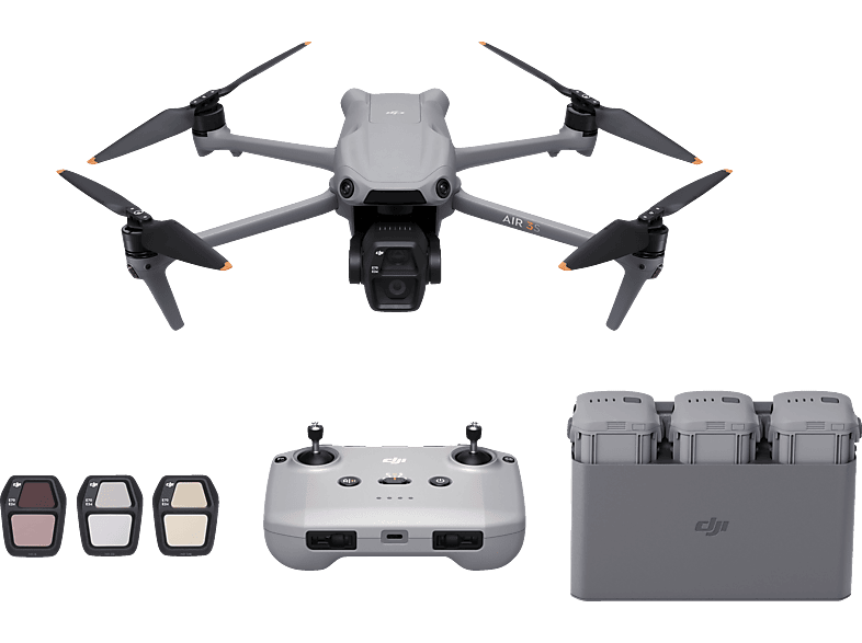 DJI Air 3S Fly More Combo (DJI RC-N3) Mini-Kameradrohne, Grau