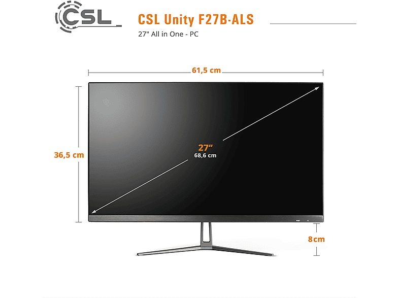 CSL Unity F27B-ALS, All-in-One-PC mit 27 Zoll Display, 16 GB RAM, 2000 GB SSD, Schwarz - Image 2