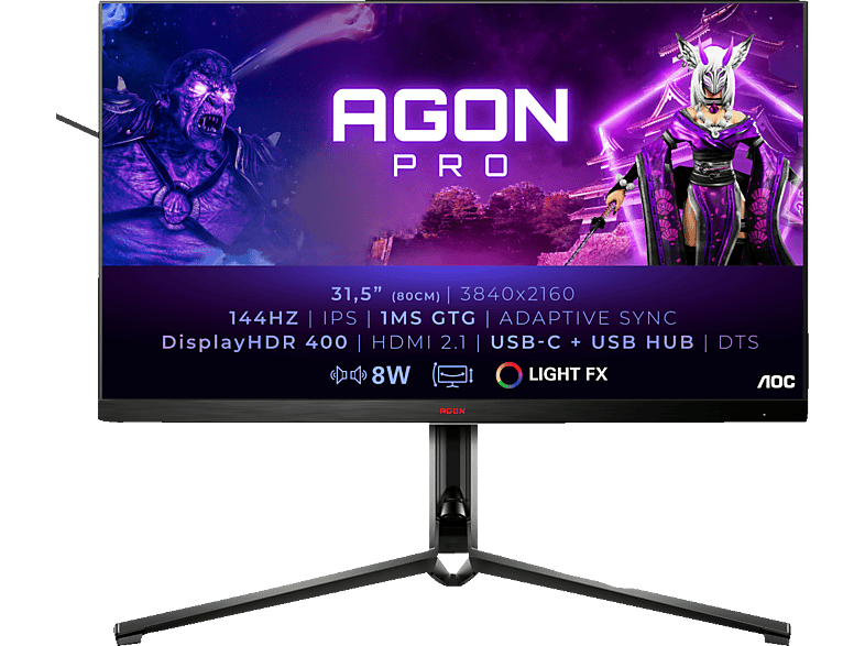 AOC AG324UX 31,5 Zoll UHD 4K Gaming Monitor 1 ms Reaktionszeit 144 Hz